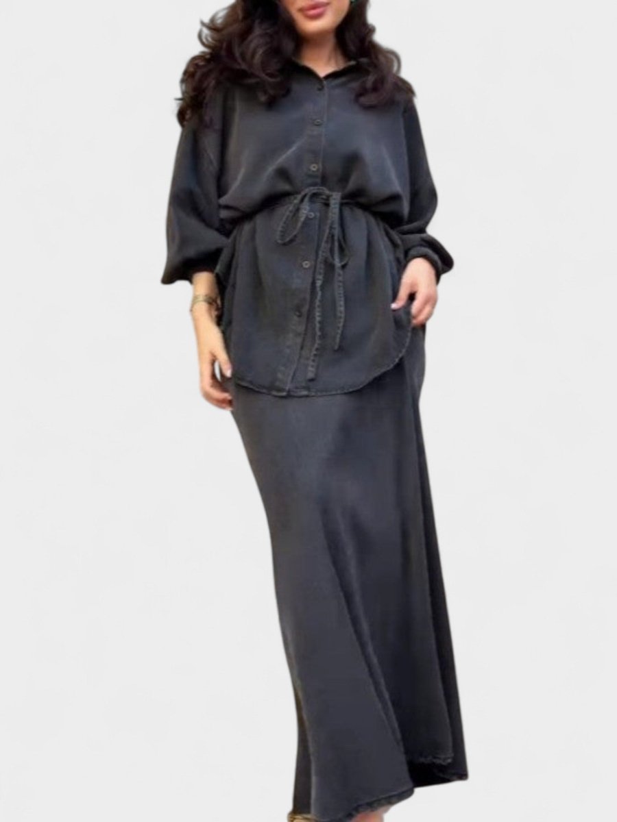 Joe | Tie-Drawstring Shirt & Skirt Set