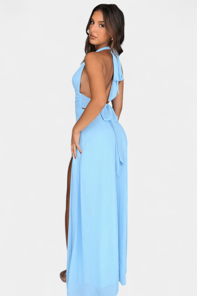 Latisha | Halter Neck High-Slit Dress