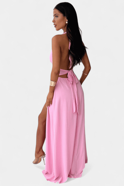 Latisha | Halter Neck High-Slit Dress