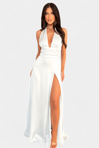 Latisha | Halter Neck High-Slit Dress