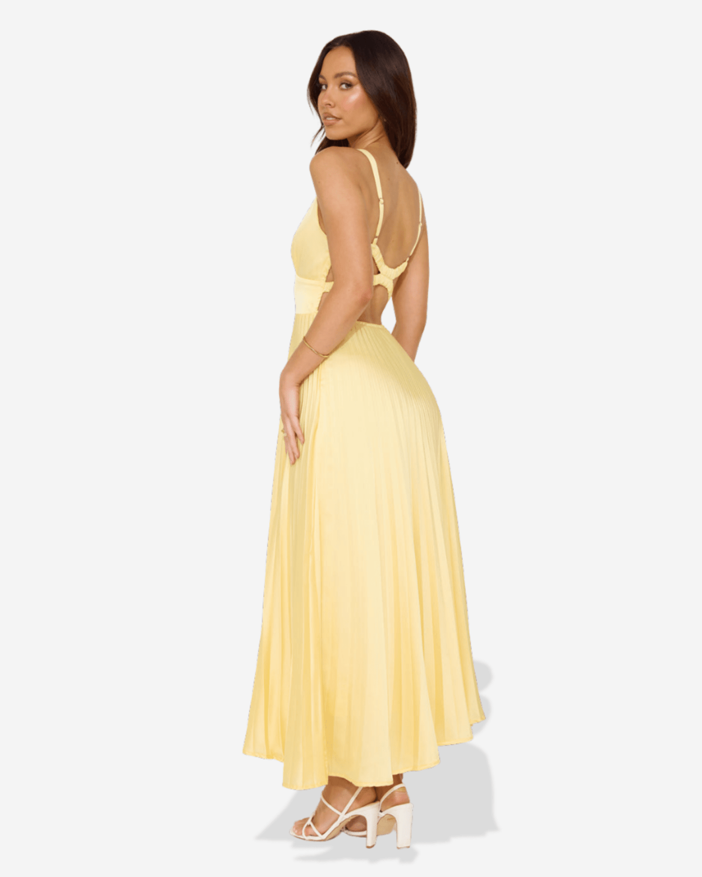 Lucy | Pleated V-Neck Maxi Dress
