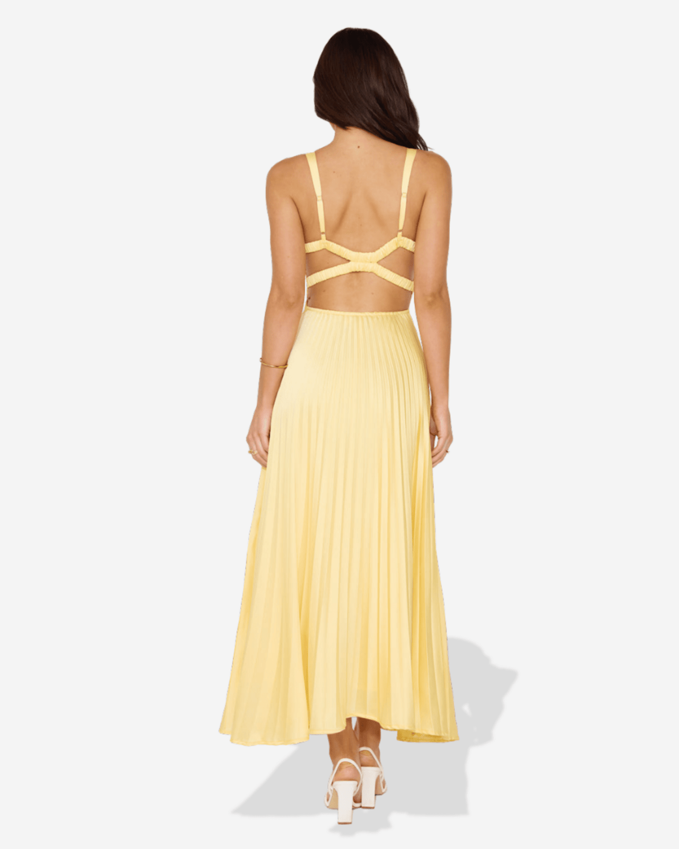 Lucy | Pleated V-Neck Maxi Dress