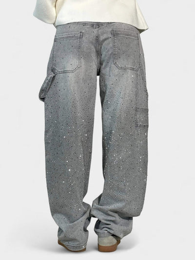 Mary | Diamond-Embellished Balloon Jeans