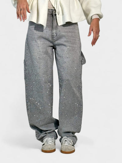 Mary | Diamond-Embellished Balloon Jeans