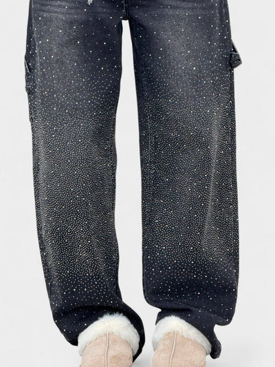 Mary | Diamond-Embellished Balloon Jeans