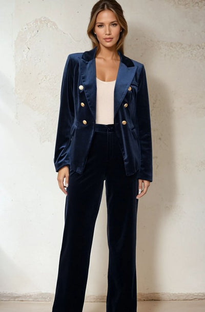Double-breasted Velvet Suit