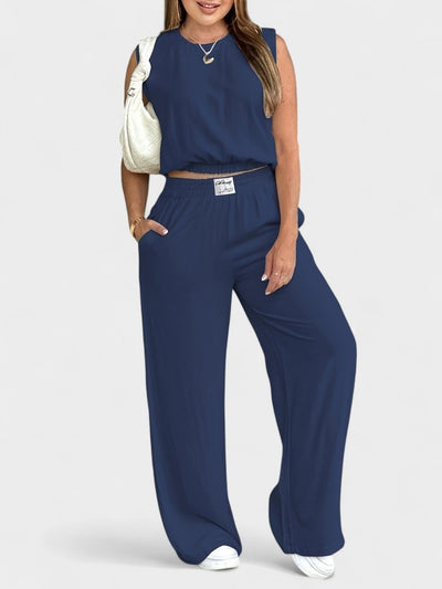 Noa | Linen Wide-Leg Two-Piece Set