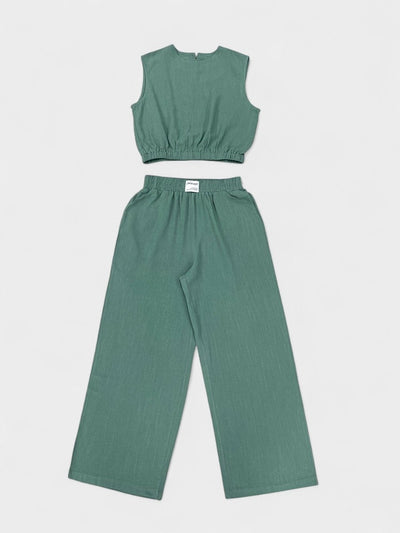 Noa | Linen Wide-Leg Two-Piece Set