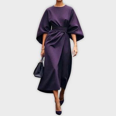Olivia | Elegant Belted Dolman Sleeve Dress