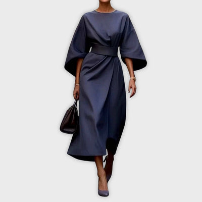 Olivia | Elegant Belted Dolman Sleeve Dress
