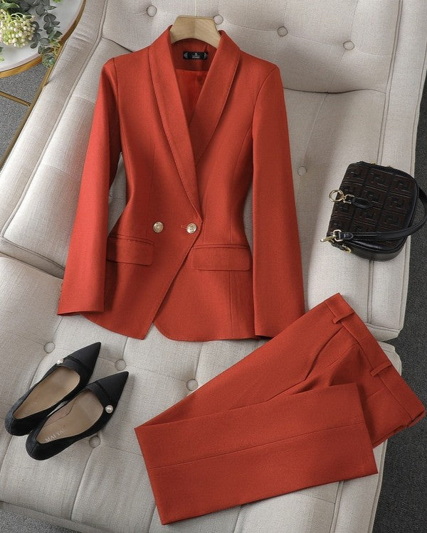 Elegant Suit with Gold Buttons
