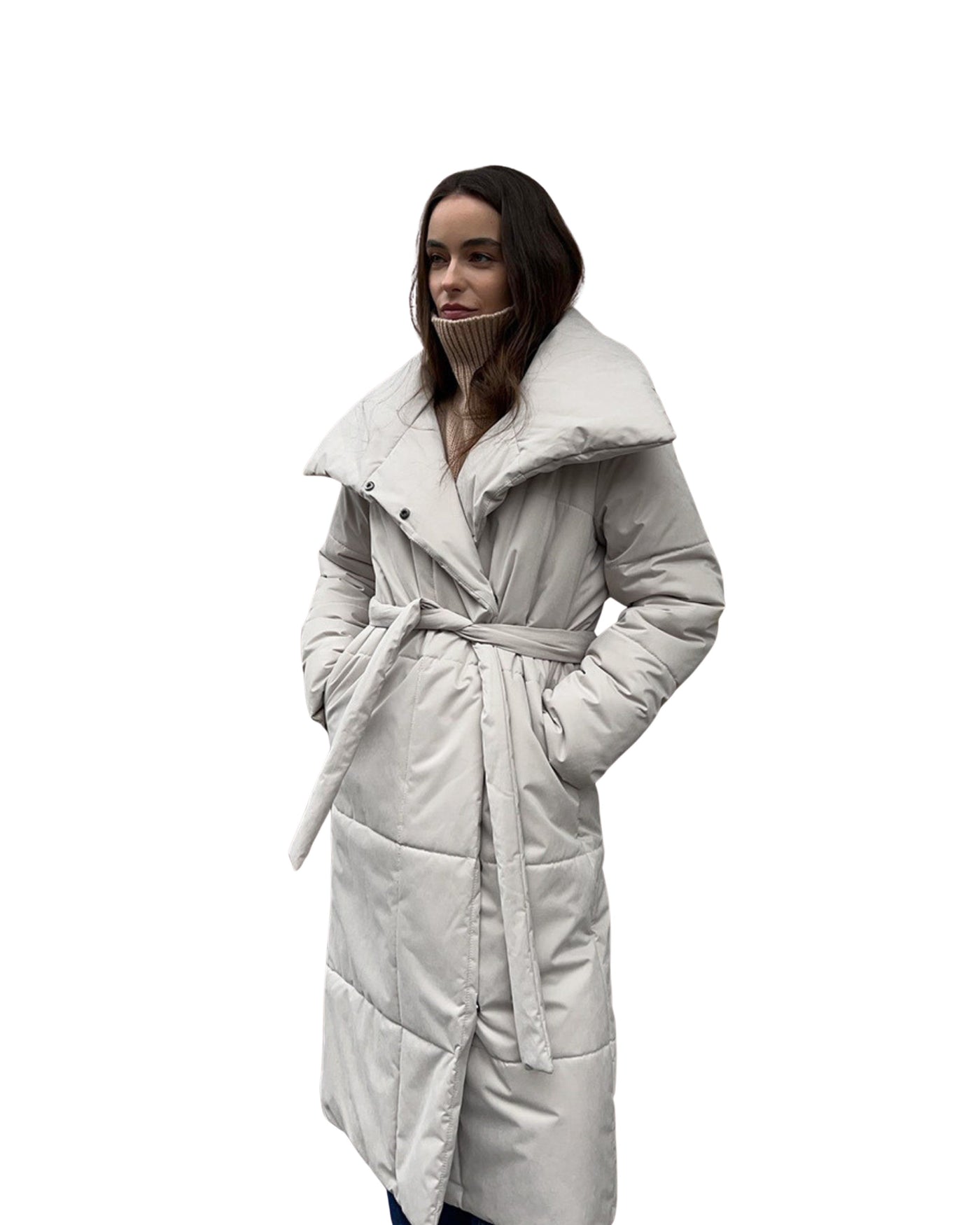 Belted Long Down Jacket