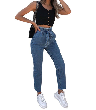 Juliette™ | High-waisted paperbag jeans – chic comfort for everyday