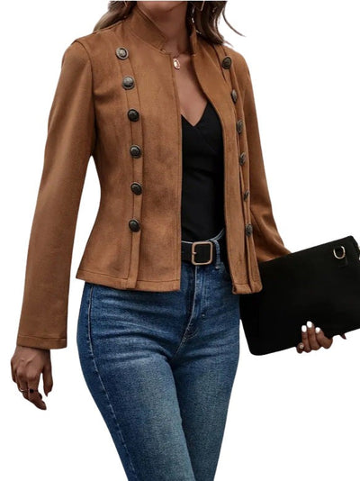 Marcelle™ | Short Crossed Suede Jacket — Bold and Refined
