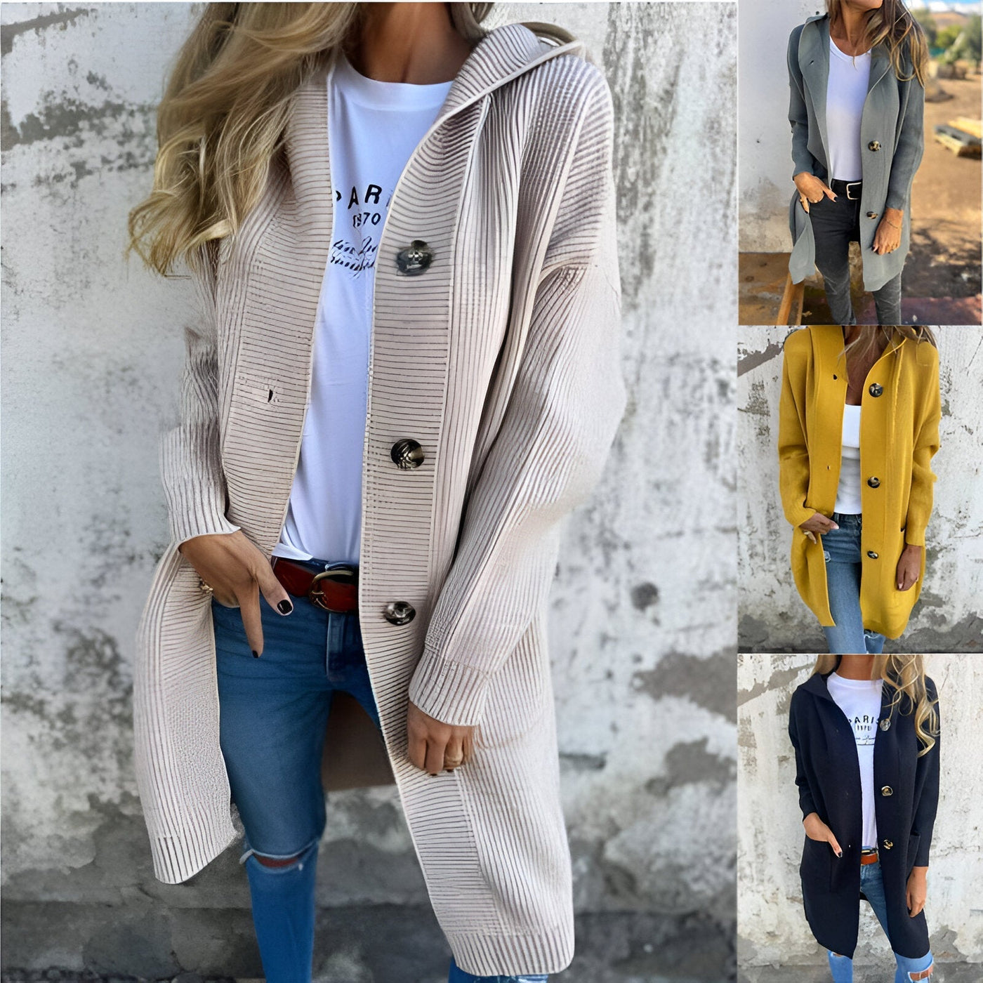 PRISCILLA™ | Spring/Fall Hooded Cardigan