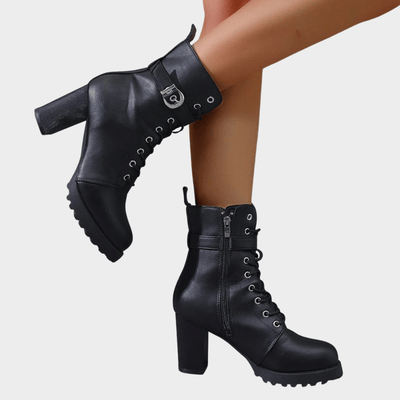 Quinn | Flared Heel Ankle Boots