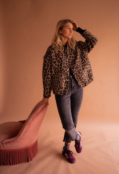 Rita Leopard Print Trendy Jacket