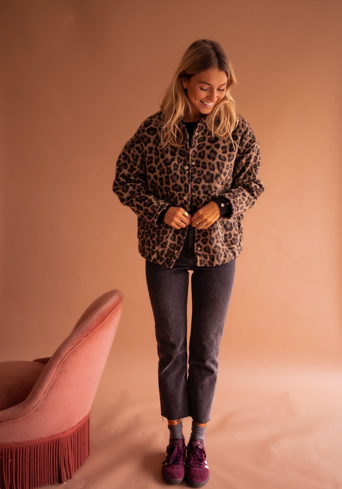 Rita Leopard Print Trendy Jacket