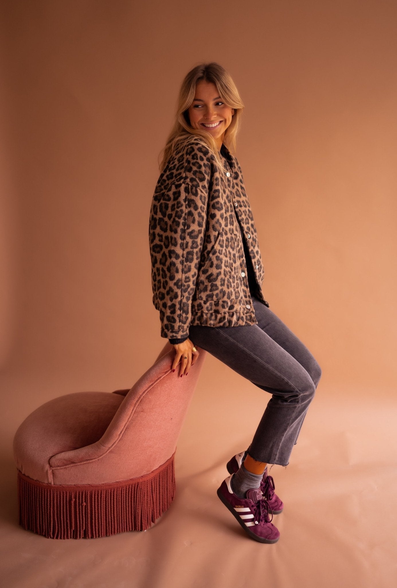 Rita Leopard Print Trendy Jacket