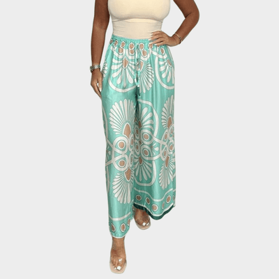 Sally | Trendy Printed Satin Track Pants