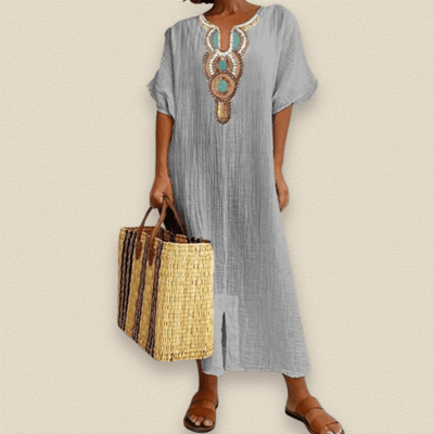 Soliane | Summer Embroidered Maxi Dress