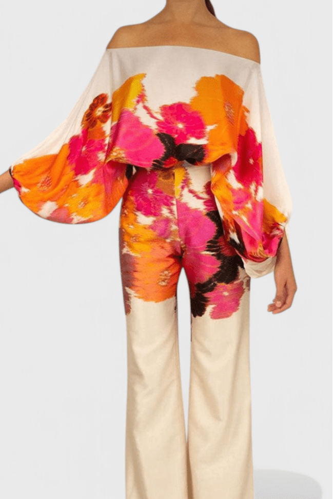 Sybella | Off-Shoulder 2 Piece Set with Wide-Leg Pants