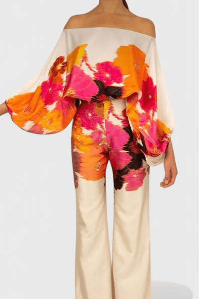 Sybella | Off-Shoulder 2 Piece Set with Wide-Leg Pants