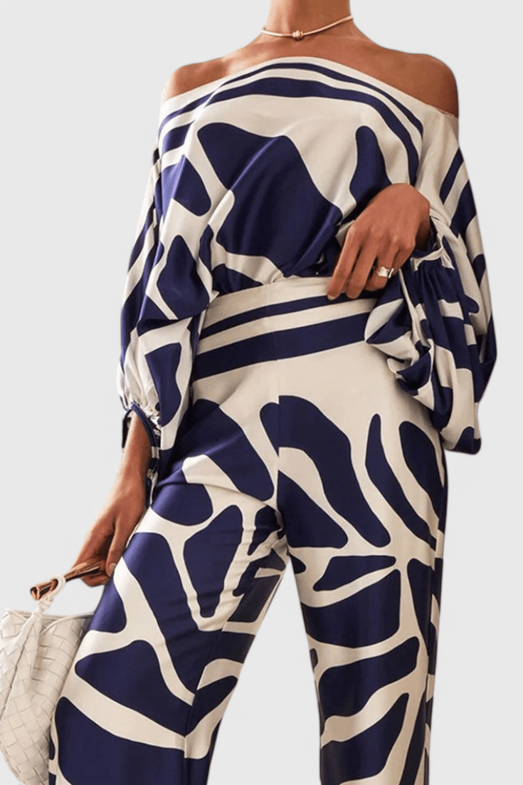 Sybella | Off-Shoulder 2 Piece Set with Wide-Leg Pants