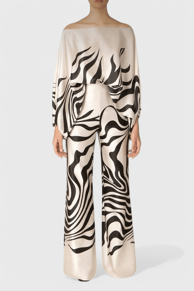 Sybella | Off-Shoulder 2 Piece Set with Wide-Leg Pants