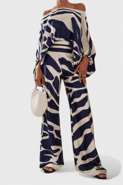 Sybella | Off-Shoulder 2 Piece Set with Wide-Leg Pants