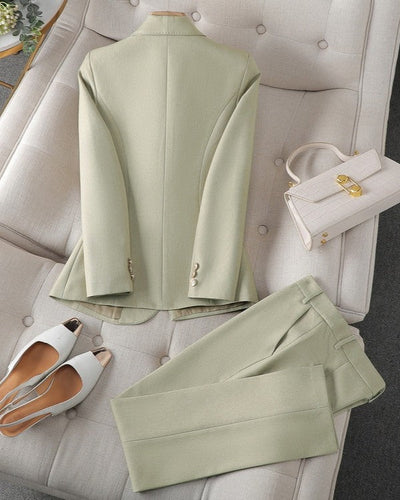 Elegant Suit with Gold Buttons