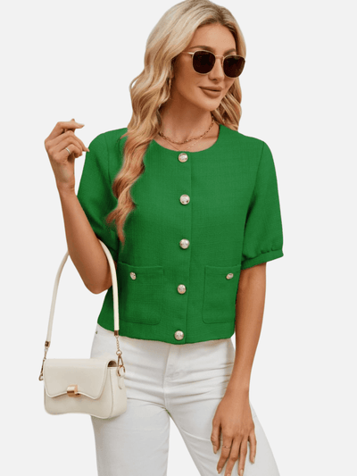 Vivienne | Cropped Tweed Blazer Jacket